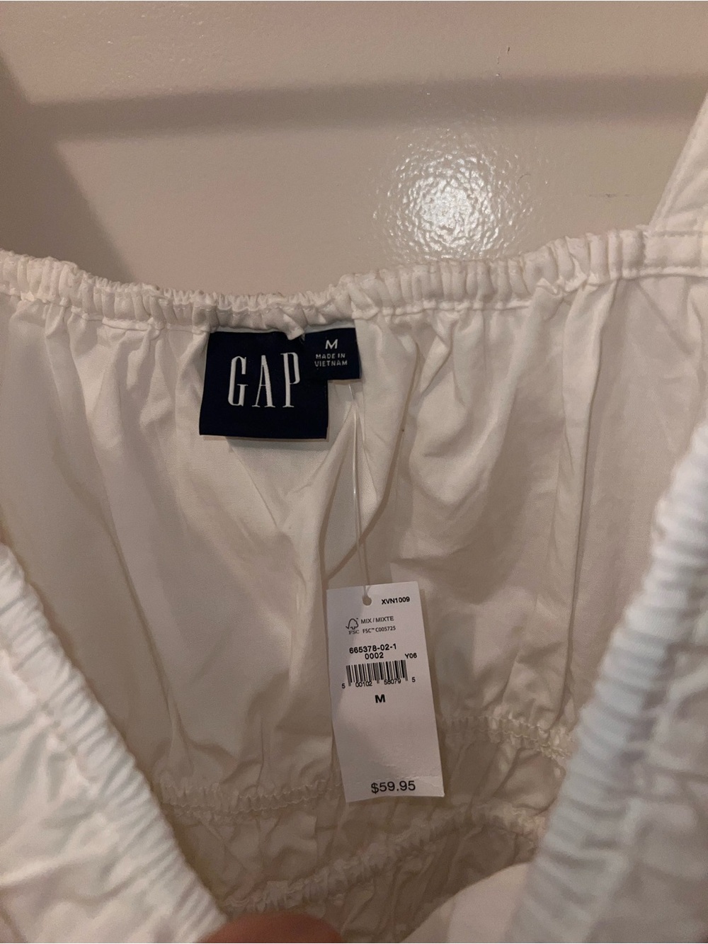 GAP White Smocked Peplum Puff-Sleeve Top - Picture 5 of 6